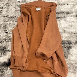 Burnt orange American eagle over sized zip up with pockets